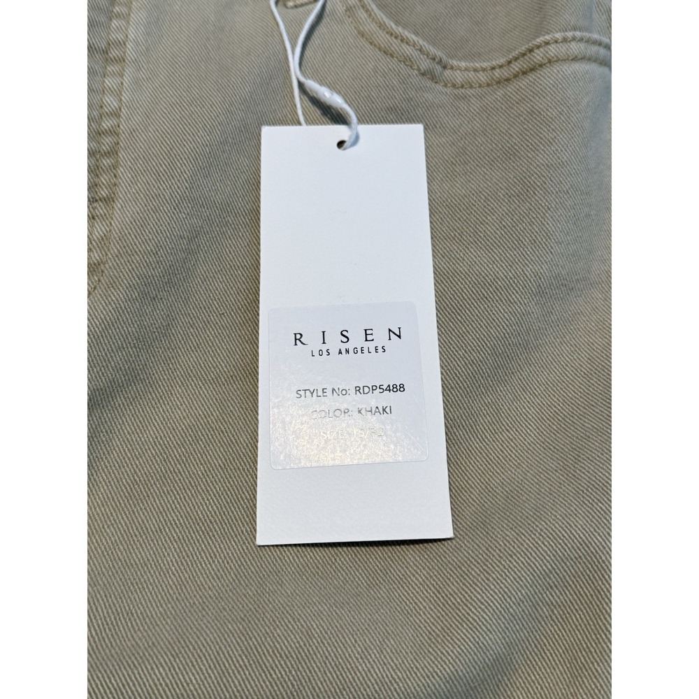 Risen Jeans High Waisted Wide Leg Cargo Pocket Jeans in Khaki Size 15 NEW - Picture 4 of 8